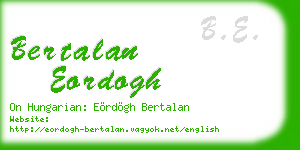 bertalan eordogh business card